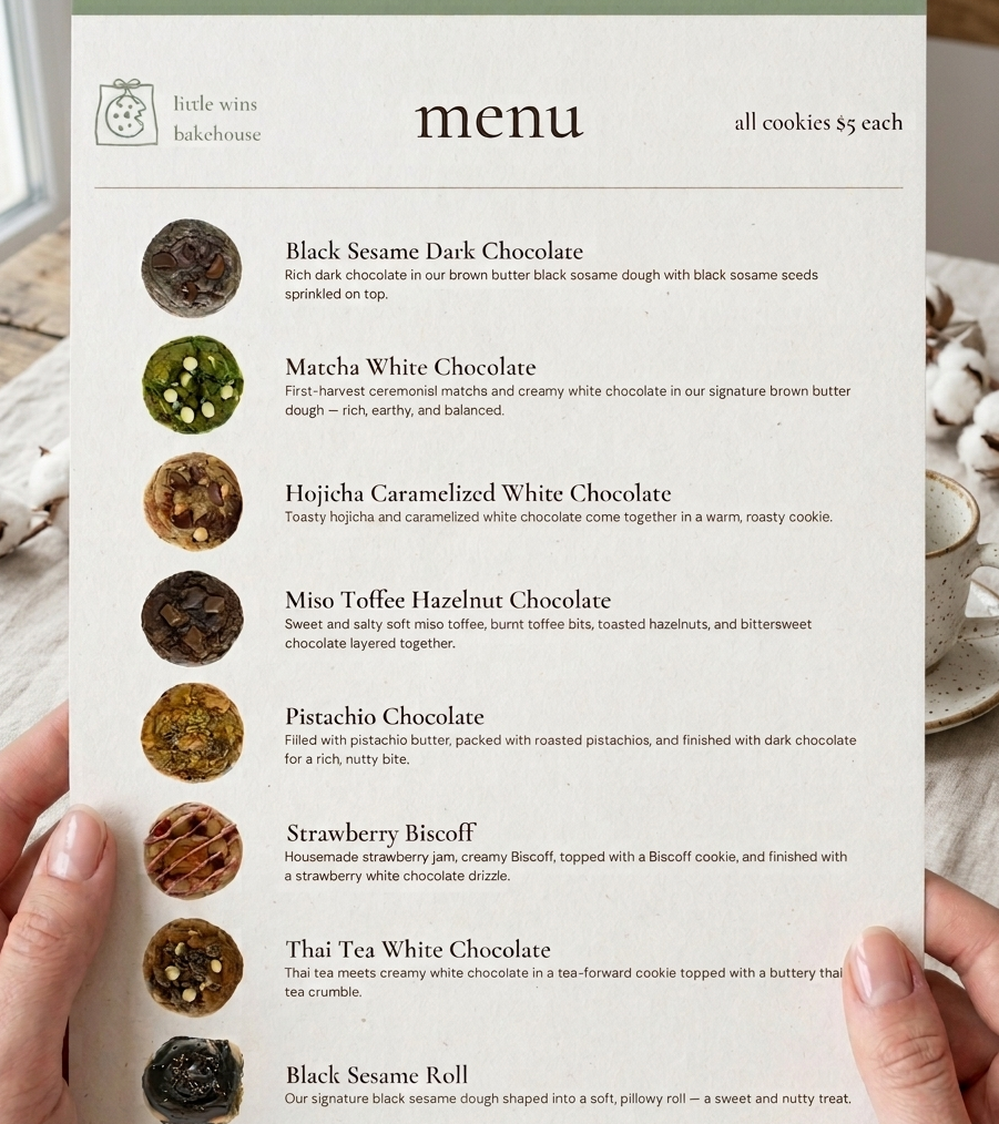 Printed menu